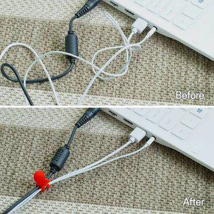 [실리콘 케이블 타이 세트] 케이블 선 스트랩 홀더 줄감개 줄정리 수납 정리 책상 데스