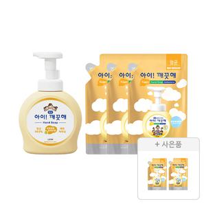 아이깨끗해 핸드워시 용기 순 490ml, 1개+핸드워시 리필 순 450ml, 3개+증정(핸드워시