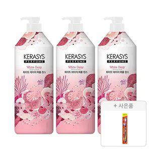 케라시스 퍼퓸 화이트 데이지 린스 1L, 3개 + 증정(2080 토탈케어 칫솔, 일반모, 1개)