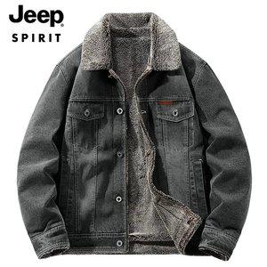 JEEP SPIRIT 빅사이즈 겨울 남성 두꺼워진 기모 작업복 데님자켓