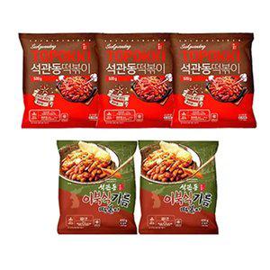 석관동 떡볶이 오리지널, 520g, 3개 + 기름떡볶이, 450g, 2개