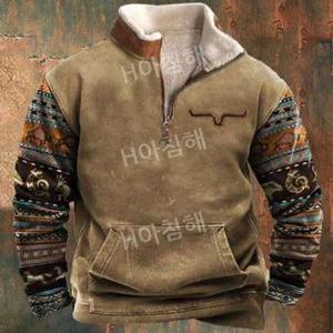 가을겨울 캐시미어 보온 맨투맨 스웨이드 긴팔 반집업 캐주얼 패션 겨울