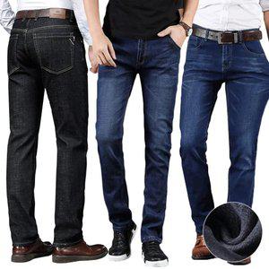 남자 겨울 기모청바지 28~40 일자핏 스판진 빅사이즈 데님팬츠 편한 데일리 슬랙스 모