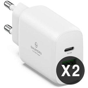 [1+1 2포트 25w 고속 충전기] 고속충전 멀티 USB C타입 아이폰 갤럭시 아이패드 갤럭시