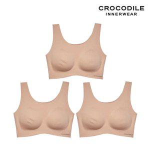 [크로커다일] 감탄브라 소프트 나일론모달 패드일체형 U넥 브라3종 토프베이지 CDWBR5