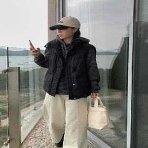 하이니 덕다운 떡볶이 패딩조끼 (one color)