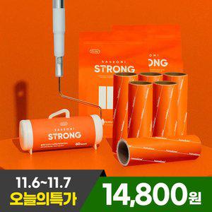 스트롱 사선 긴 돌돌이 밀대 테이프 클리너 롱핸들+리필 7개