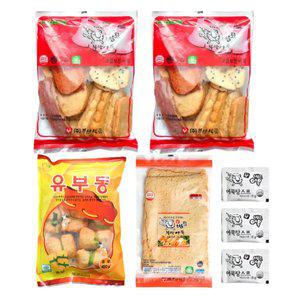 범표어묵 탕모둠 700gx2팩 + 유부주머니 + 사각어묵 + 스프