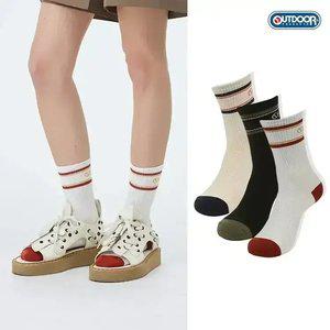 [아웃도어프로덕츠] 여성 로고 스트라이프 미드 랭스 삭스 (3COLORS)