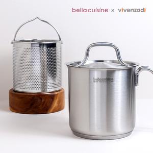 [20%+6%][11/05]멀티가위 증정] 벨라쿠진x비벤자디 스테디 케틀팟 14cm 2L (채망 포함