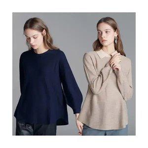 세루치 봄 가을 라운드 카라 퍼프 라운드 니트