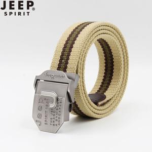 JEEP 남자 캐쥬얼 스트라이프 버클 벨트