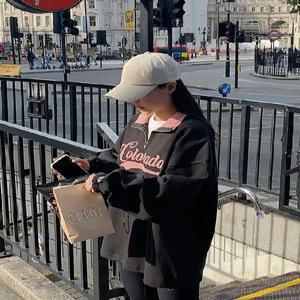 베이커 코듀로이 배색 오버핏 집업 맨투맨 (3color) 남녀공용