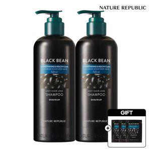 [네이처리퍼블릭/베스트] 30ml 증정 블랙빈 탈모증상 개선 샴푸 520ml 2개