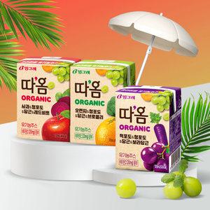 빙그레 따옴 유기농주스 사과/오렌지/적포도 120ml 48팩