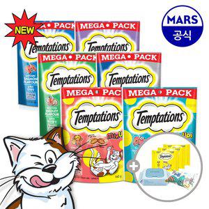템테이션 메가팩 4팩 골라담기+캣닢쿠션+베베숲물티슈+템테이션12gx3개