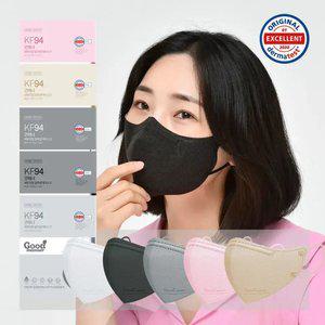 [100매] 굿매너 KF94 새부리형 마스크 중형 대형 컬러 패션 연예인마스크 (5매입)
