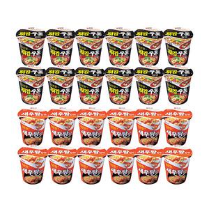 농심 튀김우동컵, 62g, 12개 + 새우탕컵, 67g, 12개