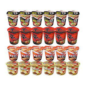 농심 신라면컵, 62g, 6개 + 튀김우동컵, 62g, 6개 + 새우탕컵, 67g, 6개 + 짜파게티범
