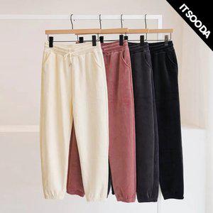 [잇수다] 보들보들 기모 벨로아 골지 밴딩 와이드 or 조거팬츠