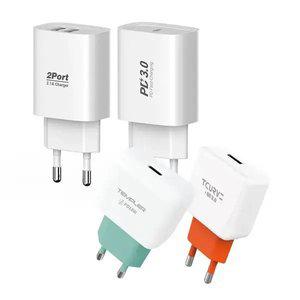 [균 일 가] 2.1A 2포트 USB 충전기 C타입 8핀 PD고속충전 스마트폰 핸드폰 보조배터리