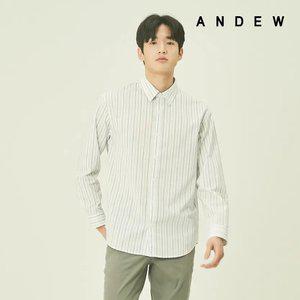 [ANDEW] 세미오버핏 코튼폴리 스트라이프 셔츠