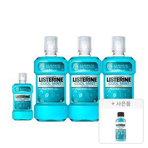 리스테린액 쿨민트 750ml, 3개 + 250ml, 1개 + 증정 ( 쿨민트 100ml,1개 )