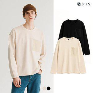 [NIX]유니) 스판담보루 기모-타소재 가슴 포켓 티셔츠(세미오버핏) (FNPWCTR701P)