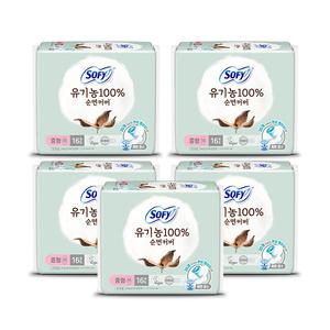 쏘피 유기농 순면커버 중형 16매, 5개