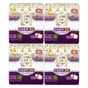 쏘피 귀애랑 안심숙면 오버나이트 12매, 4개