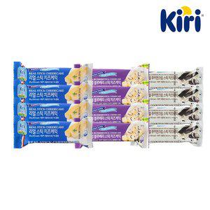 끼리 리얼스틱 치즈케익 30g 3종 12개 (플레인4+블루베리4+쿠키앤크림4)