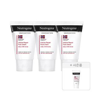 뉴트로지나 인텐스 리페어 풋크림 56g, 3개+증정(인텐스 리페어 시카 에멀젼 15ml, 1개