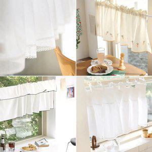 로맨틱 주방 바란스 커튼 자수 레이스 가림막 가리개