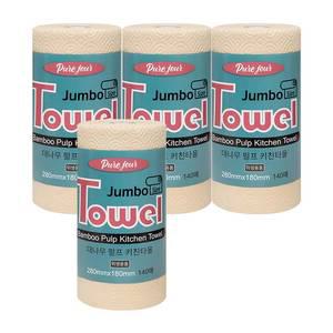 100%대나무펄프 개별포장 3겹 280x180 점보사이즈 뱀부 키친타올 140매x4롤 외 주방세