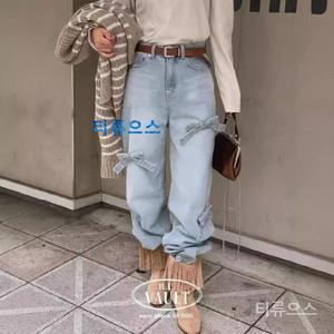 리본포인트 스트레이트 데님 팬츠 예능 나혼산 593회 박나래 연예인스타일 티류으스