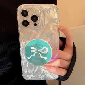 최신 귀여운 아이폰 케이스 리본 홀로그램 스마트톡 / 핸드폰케이스 아이폰16 15 14 1