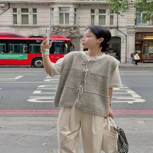 울 리본핏 루즈 니트 조끼 (one color)