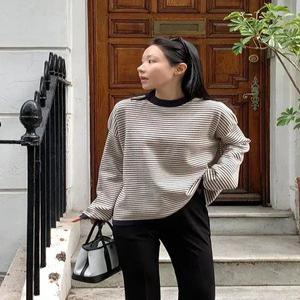 네셔널 스트라이프 배색 니트 (2color)