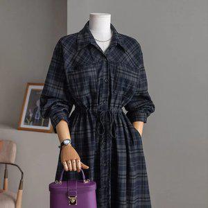 (안나앤플러스) 해핀 스트랩 체크 원피스[드레스DZT100] 빅사이즈