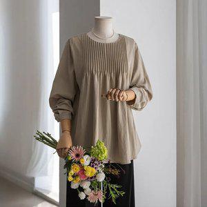 (안나앤플러스) A. 셀르 플리츠 핀턱 블라우스[셔츠D0808S01] 빅사이즈