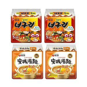 농심 얼큰한너구리 120g, 5입, 2개 + 안성탕면 125g, 5입, 2개
