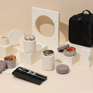 텀스 스텐+플라스틱 2in1 보온도시락 세트 6P+수저세트+가방