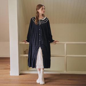 리베르 긴팔 원피스 네이비 (40수)