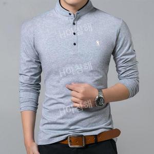 남성 긴팔  단폴로 티셔츠 블랙 화이트 네이비 와인