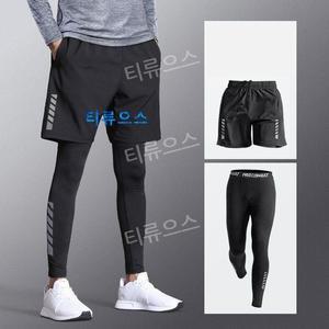 티류으스 남성 쿨링 레깅스 반바지 세트 여름용 스 실크 자외선 차단 러닝팬츠