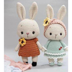 DIY뜨개질 귀여운 토끼 코바늘 애착 인형 만들기 키트