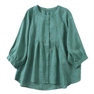린넨블라우스 중년 엄마옷 여름 시원한 빅사이즈 반팔티