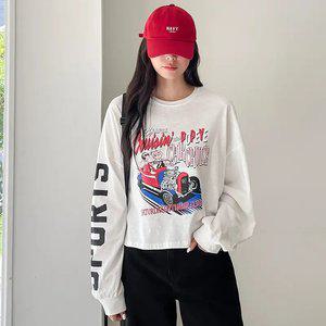 [핑크시슬리] 스트롱 슬라브 세미크롭 루즈 긴팔티