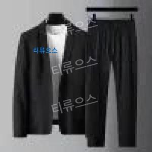 남자세미정장 여름정장세트 남성수트 양복 여름슈트 가벼운 스타일 캐주얼 재킷 티류으