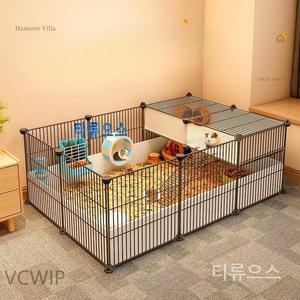 기니피그 울타리 실내 햄스터 토끼 사육장 펜스 블랙 72x72x37cm 5종세트 티류으스